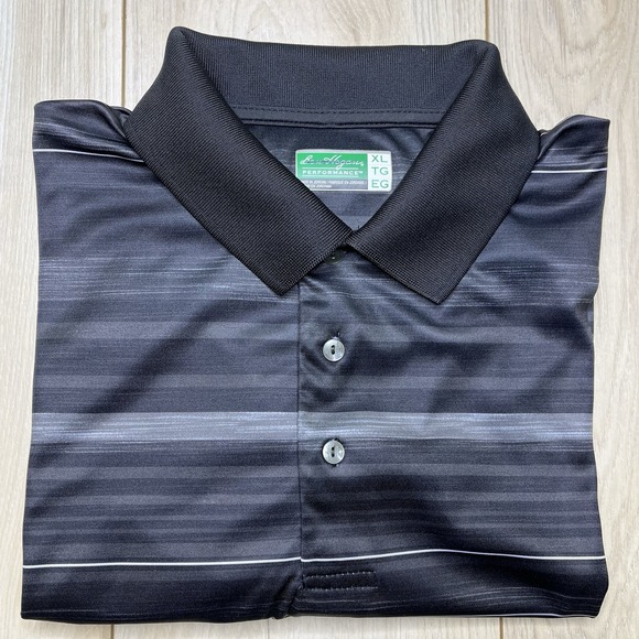 Mens Ben Hogan Performance Polo Shirt Striped Black White Men's Size XL - Picture 1 of 9